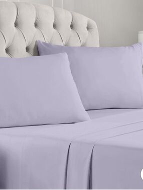 Mellanni 1800 Brushed Microfiber Bed Sheets King Lavender 4-Piece Set Soft